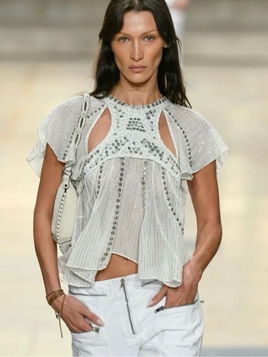 Isabel Marant Tops - Isabel Marant Orna embroidered cutout silk chiffon top